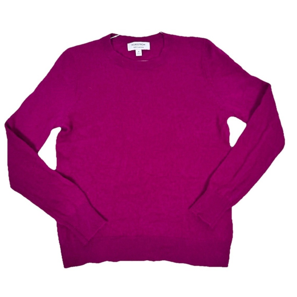 Nordstrom 100% Cashmere Orchid Pullover Crew Neck Sweaters Womens M‎ Soft Luxury